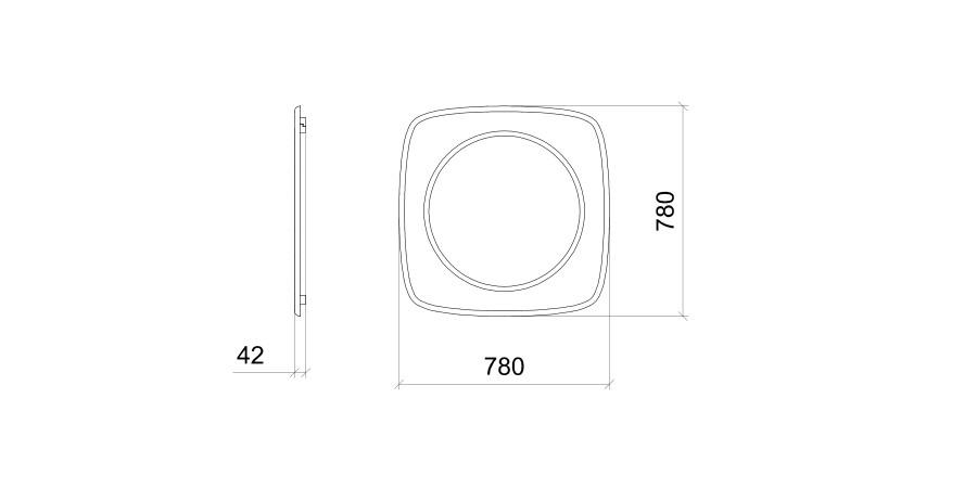 Spiegel 80 x 80 cm - Theuns Eiken meubels